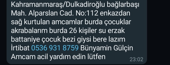 Senemakrcy's tweet photo. @AFADBaskanlik 
@OguzhanUgur 
@BabalaTv 
@haluklevent https://t.co/1AuqaoEeKI