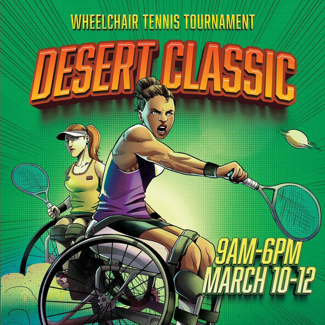 Ability360Sport's tweet photo. Ready for wheelchair tennis action? Join players from across the nation at the Phoenix Tennis Center for the #DesertClassic, a USTA sanctioned level 4 tournament from Mar 10-12! Register now! 🎾🔥 #WheelchairTennis #USTA #PhoenixTennisCenter #ability360 https://t.co/hR59m2mPZH https://t.co/2nIp0UwRLe