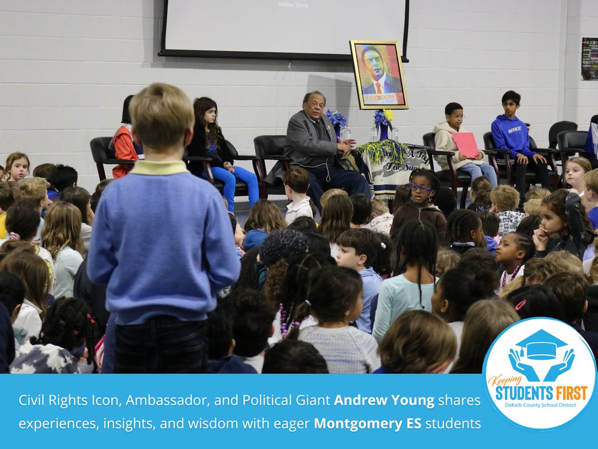 DeKalb Schools, GA (@dekalbschools) on Twitter photo #DCSDNews - Montgomery ES welcomed <a href="/AmbAndrewYoung/">Andrew Young</a> to dialogue with students for #BHM . Remarkably, his visit all began with a simple request from a parent. Learn more: bit.ly/3YkvO4K.
#BlackHistoryMonth at #DCSD! ❤️🖤💚
#iLoveDCSD💙🧡 #KeepingStudents1st🥇 #DCSDNews - Montgomery ES welcomed <a href="/AmbAndrewYoung/">Andrew Young</a> to dialogue with students for #BHM . Remarkably, his visit all began with a simple request from a parent. Learn more: bit.ly/3YkvO4K.
#BlackHistoryMonth at #DCSD! ❤️🖤💚
#iLoveDCSD💙🧡 #KeepingStudents1st🥇