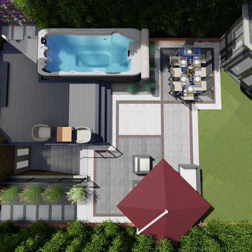 Another lovely pool & backyard 3Drenderings design by our epic AHS Design Team!❤️🔥