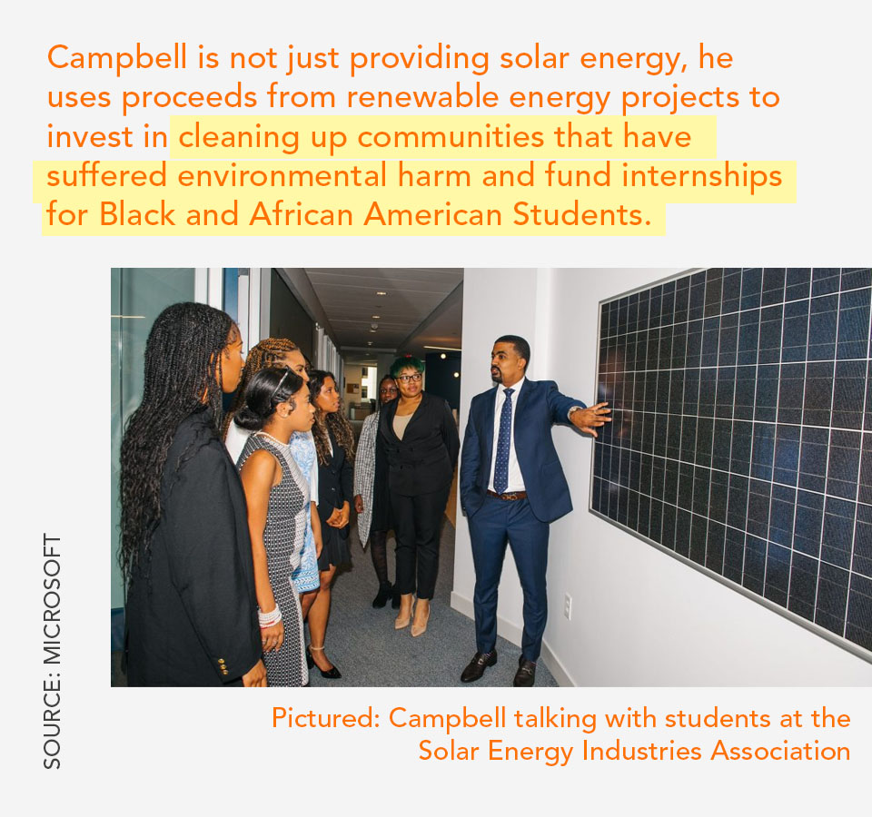 ProjectTsehigh's tweet photo. The #cleanenergy industry is growing and Gilbert Campbell wants to make sure that those who are impacted by environmental pollution gets to benefit from clean energy development. https://t.co/ufm3A7OTip @VoltUtility #solarpower #BlackHistoryMonth #EnvironmentalJustice https://t.co/LWykJW1N6n