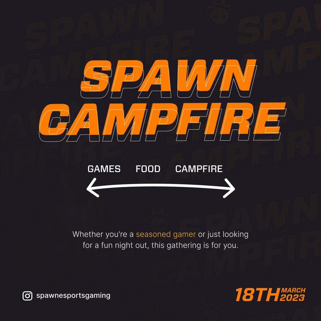 Get ready for an epic night of gaming, good vibes and non stop party!  🎮 🥳🍹🍸

#SpawnCampfire #EsportsGhana #GamingCommunity #EsportsEvent #FunNightOut