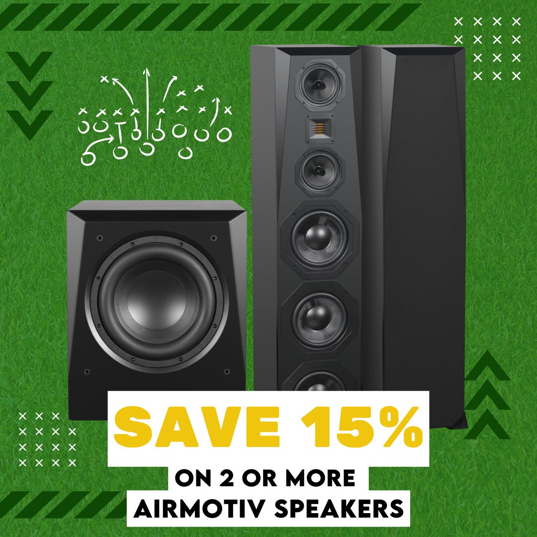 Until 2/13- we're throwing some Big Game savings your way! If you need us, you can find us watching the Puppy Bowl.

Buy 2 or more Airmotiv speakers and get 15% off your order. No code required!
*cannot be combined with other offers