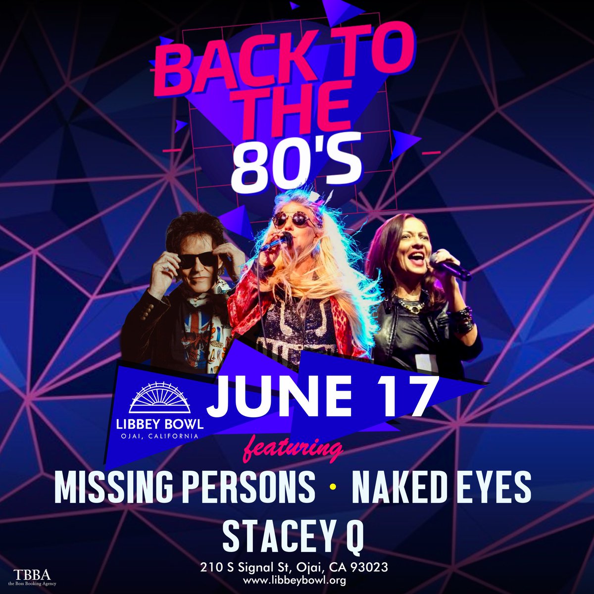 we’re excited to announce one of our dates this coming June 17th let’s go “Back to The 80’s with Missing Persons and Naked Eyes at the Libby Bowl in Ojai,CA near beautiful Santa Barbara, on sale now

👉🏻 axs.com/events/469157/…

<a href="/LibbeyBowl/">Libbey Bowl</a> <a href="/officialMPlive/">MISSING PERSONS</a> <a href="/NakedEyesMusic/">Naked Eyes</a>