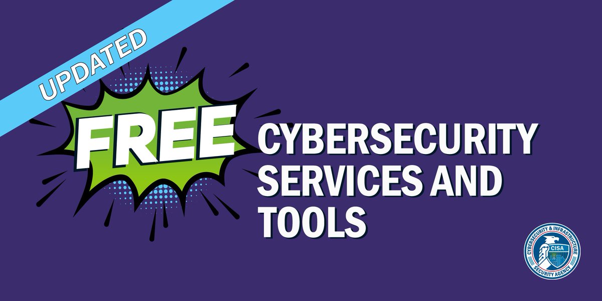We updated this page to include more free services and tools. Check it out: cisa.gov/free-cybersecu…