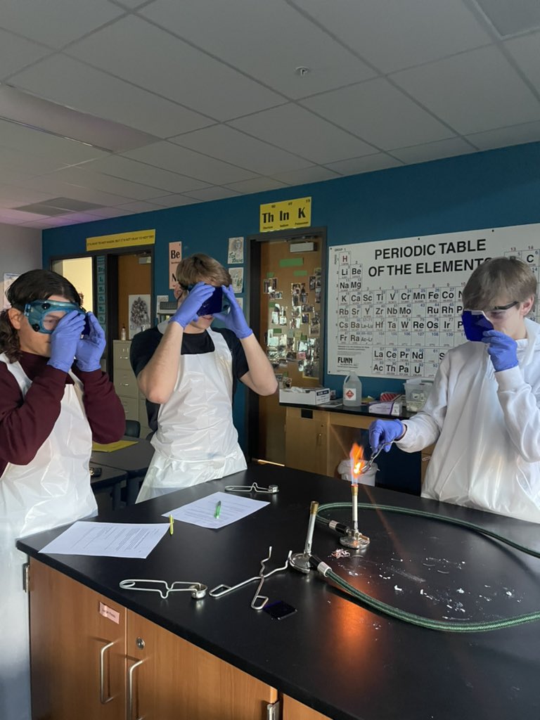 MissChem305's tweet photo. Chemistry students took to the lab today to see evidence of the 5 different reaction types in action! #305growsgreatness https://t.co/eeP0HGMFXG