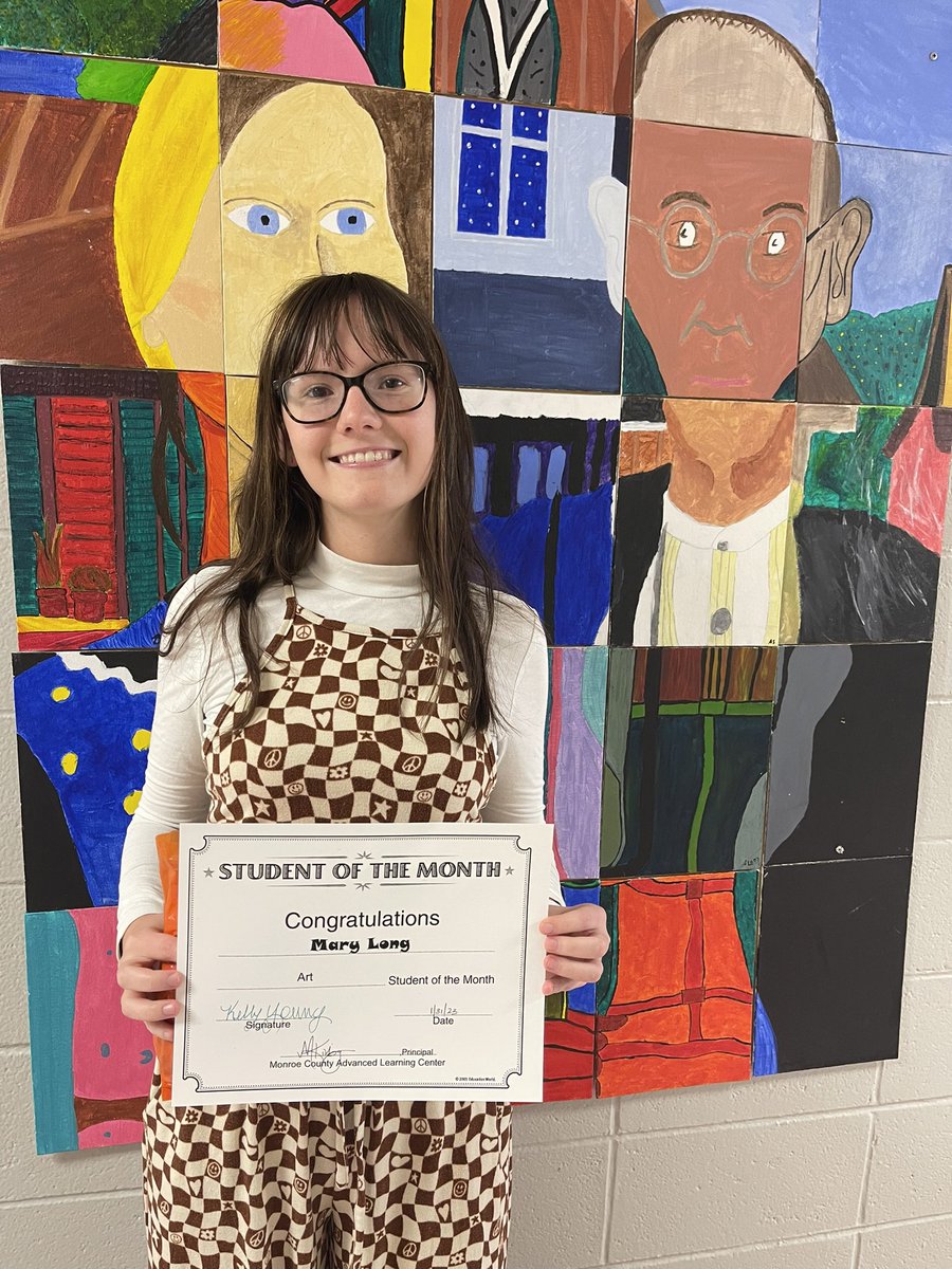 MonroeCoALC's tweet photo. BIG shoutout to the ALC’s Students of the Month! Proud of the example you set &amp; the pride you take in your work! Keep working hard! English: Cooper Thomas/ Art: Mary Long/ Math: Kaiden Gaines/ Law &amp; Public Safety: Harley Lee #mcalc #mcsd #TogetherWeWill https://t.co/eyhVHXapam