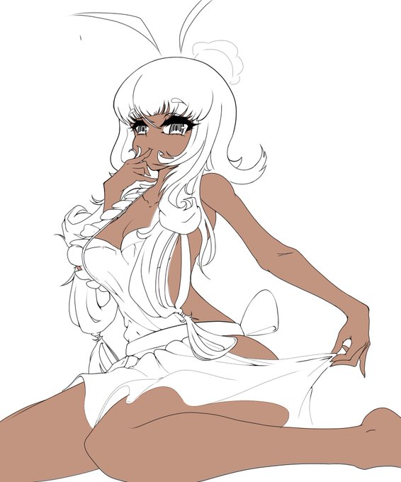 まだ線画終わってないけど
肌の色だけ置いてみた 