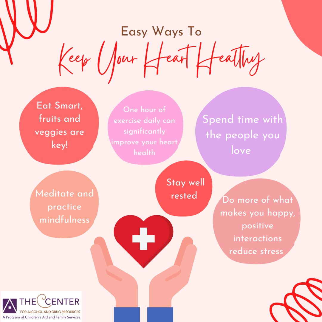 TCADR's tweet photo. Keeping your heat healthy is easier than you may think! Use these simple strategies and your heart will thank you! #hearthealthawareness #happyheart https://t.co/xmeZeh2UL7