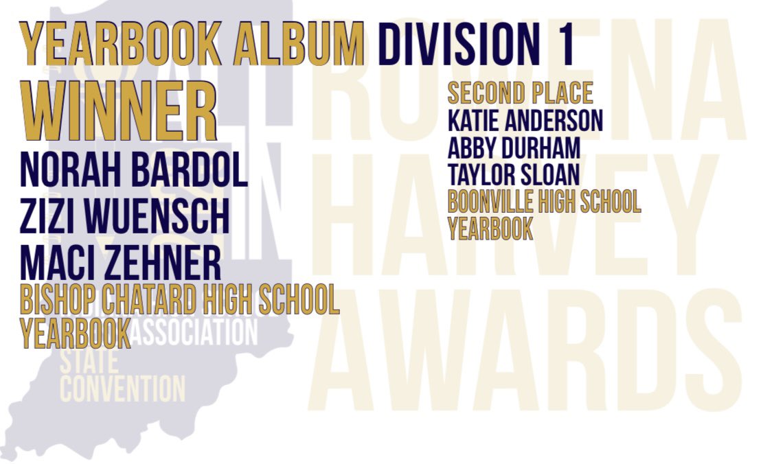 BCHSstudentnews's tweet image. STATE CHAMPIONS: The Indiana High School Press Association awards current members and alumni of the Yearbook/ Student News staffs, for their outstanding designs and photographs in the 2021/22 Yearbook.