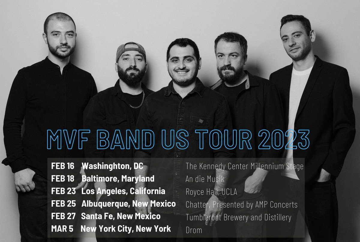 We're glad to announce our #US 2023 tour in the scope of @CenterStageUS in Feb-March! Find your city in the entire program and get your tickets before they are gone: 
📍tourlink.to/MVFBandUStour2…

#MVFBand #MVF_US #centerstage #armenianmusic