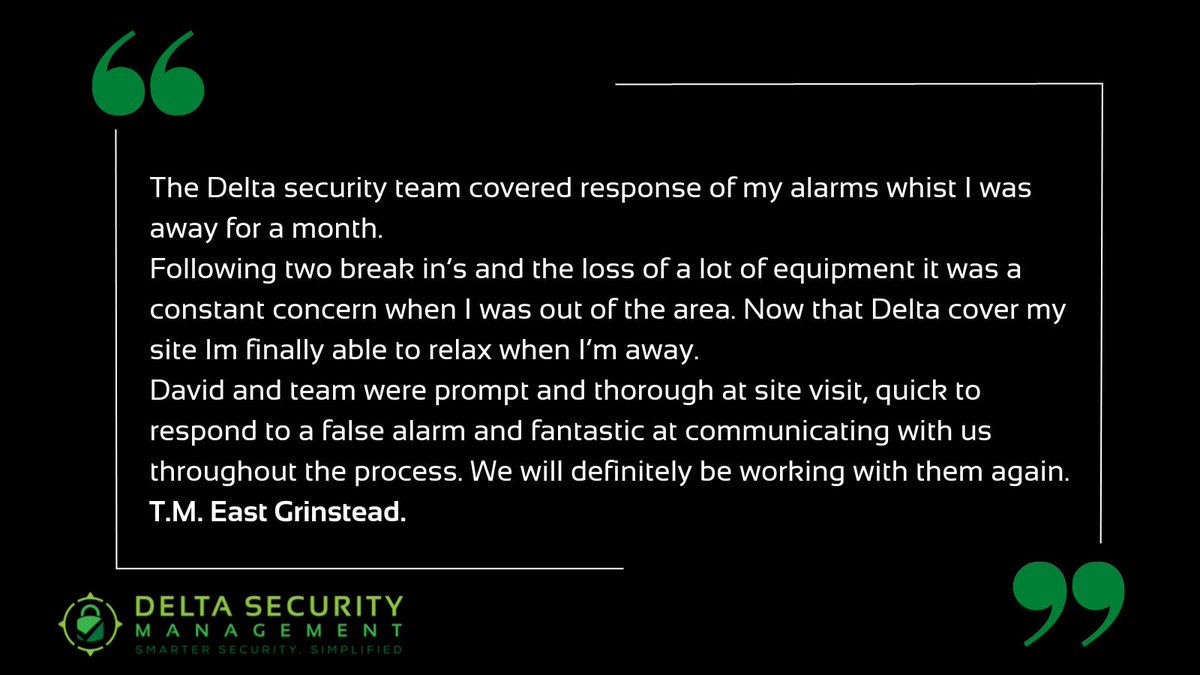 deltasec1's tweet image. More proof of the hardworking Delta team!
Making sure our client had peace of mind when on holiday! 
Get in touch TODAY for total peace of mind provided by an exceptional team:
🕜 Prompt and thorough site visit
🚀 Quick response
📞 Fantastic communication
💚 Coming back for more!