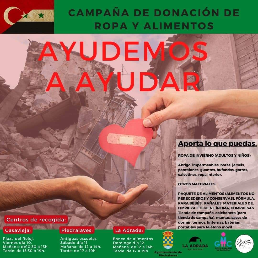 ⚠️ ATENCIÓN PIEDRALAVES⚠️
✅ SÁBADO 11 de febrero
🕒 DE 12:00 a 14:00 y de 17:00 a 19:00
🏫 ANTIGUAS ESCUELAS

#Piedralaves #ValleDelTiétar