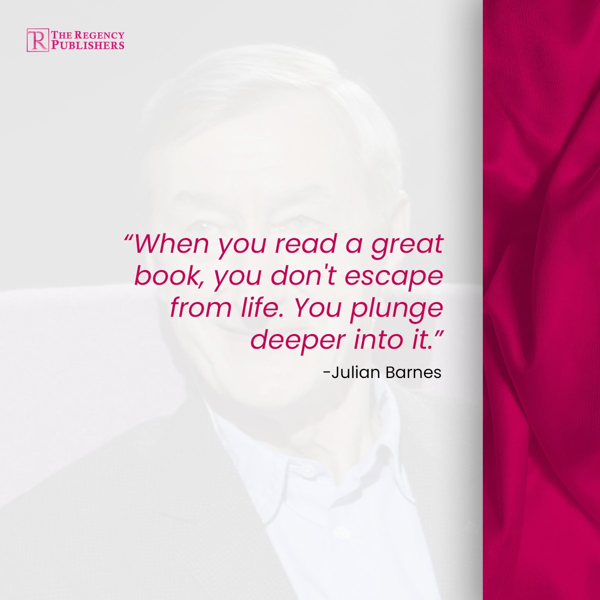 TheRegencyPubUs's tweet photo. Discover all things about life with ease through books.

#TheRegencyPublisher #JulianBarnes #englishwriter #author #books #booklovers https://t.co/h9bfGhftgI