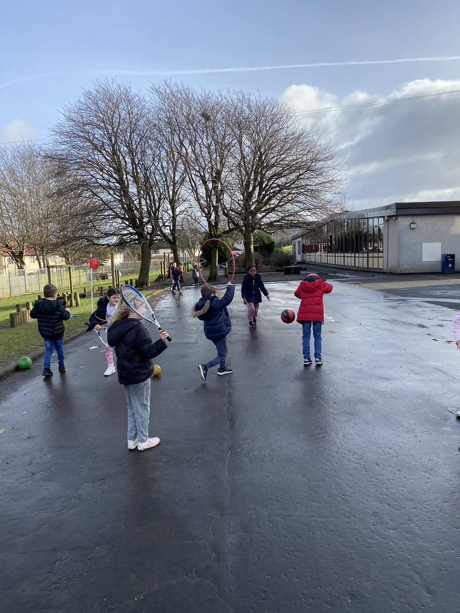 LauriestonP1A's tweet photo. As part of our ‘feel good day’ P2 said they wanted to use gym equipment and have fun outdoors! So that’s what we did 🏀🏸🥅 https://t.co/6gzM6KjZx7