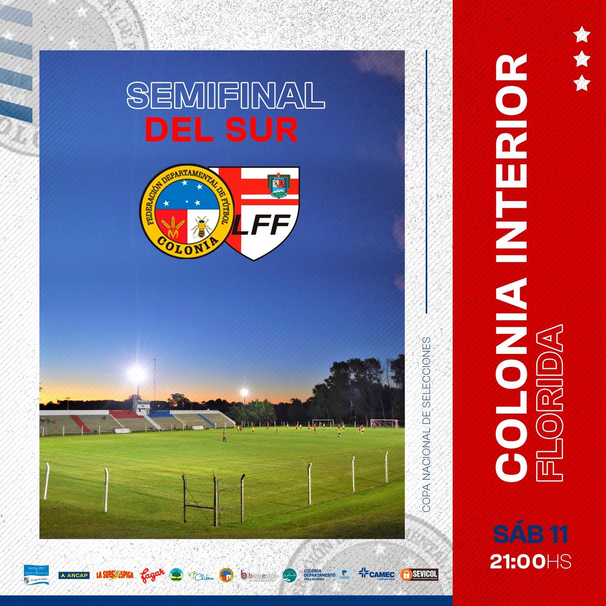 Este sábado la Rojita se juega el pasaje a las finales del Sur 🔴🔵

Ligas Federadas de Colonia vs Florida

📆 Sábado 11/02 - 21:00hs
📍 Estadio del Club Nacional de Nueva Helvecia

No podes faltar!!