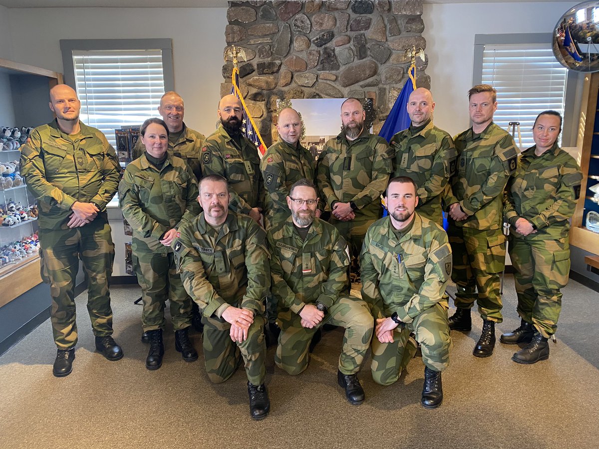 MNMilMuseum's tweet photo. Happy to host a contingent of 50th Norwegian Reciprocal Troop Exchange (NOREX) at the @mncampripley Museum today. @MNNationalGuard https://t.co/awZhIwq6uA