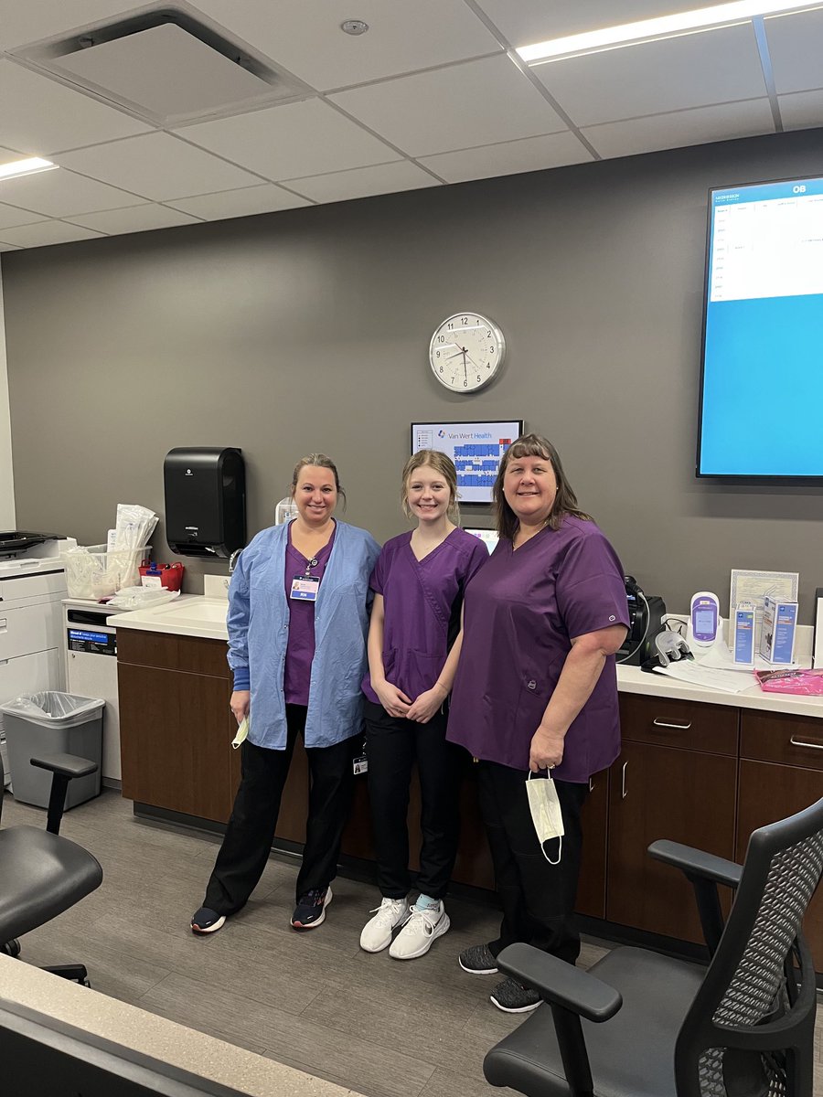 Lauren Jones working in the OB department at Van Wert Health. #CEO #futurenurse
