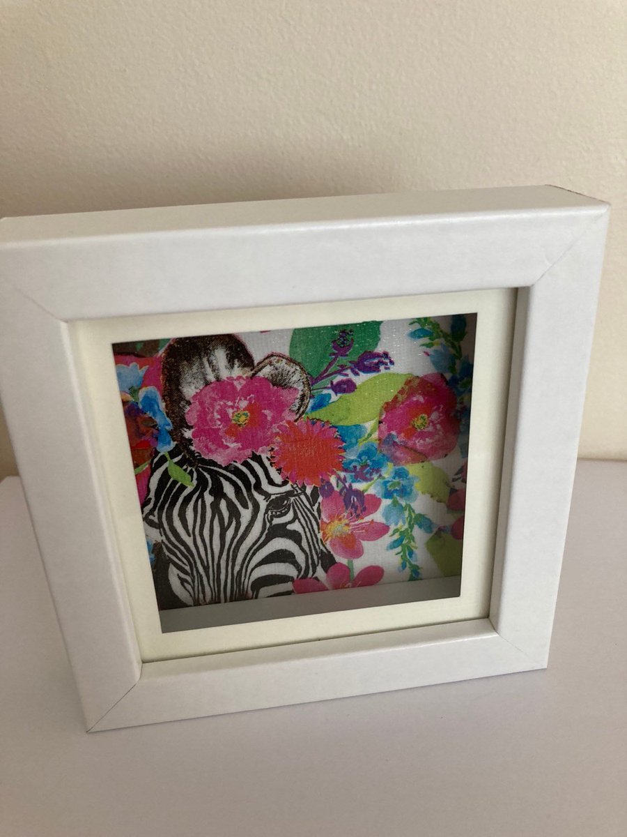 Excited to share this item from my #etsy shop: #zebraart , #zebra box frame, #floral zebra, #birthday , #MothersDay #gift , #quirkyart , home decor, #wallart , #shelfsitter , #zebralove
etsy.com/shop/shhSecret… 
#MHHSBD  etsy.me/3li2ptg