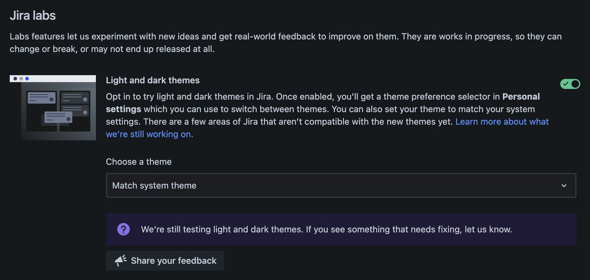 IT'S A CHRISTMAS MIRACLE!! @Jira has dark mode.