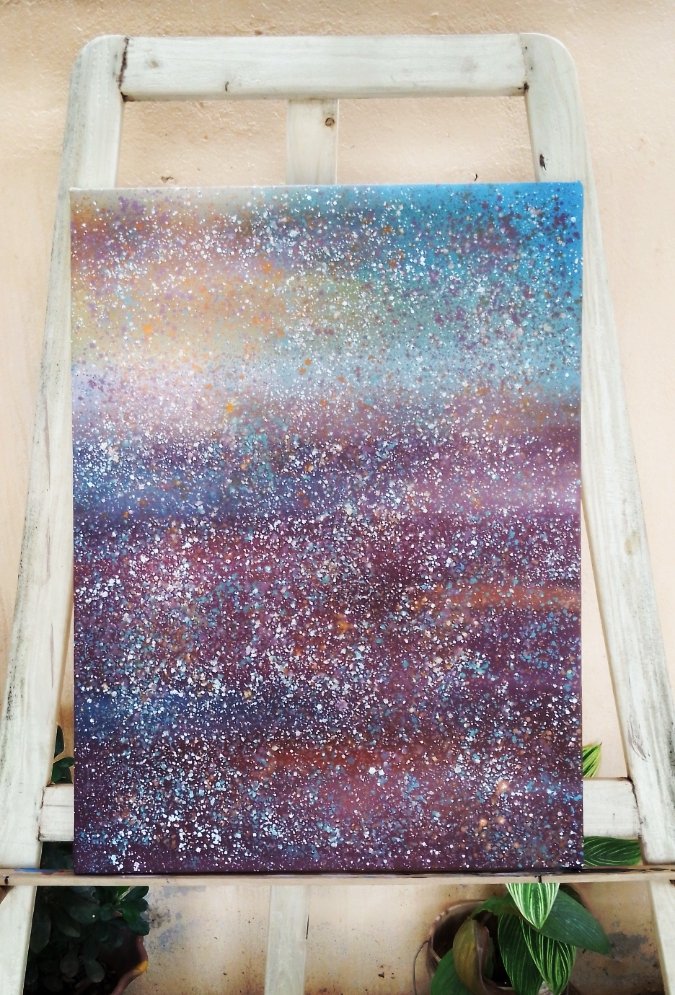 MmZante's tweet photo. Acrylique sur toiles.titre: les étoiles dimensions :80x60cm https://t.co/nkLvIgFN3P