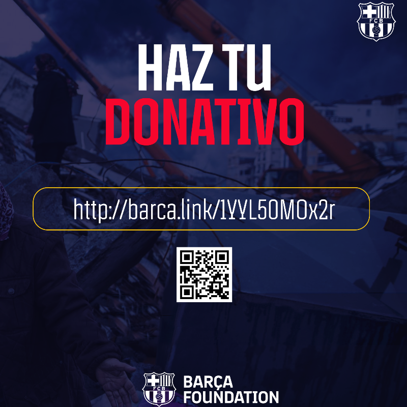 FCBarcelona_es's tweet photo. Ayuda a las víctimas del terremoto de Turquía y Siria