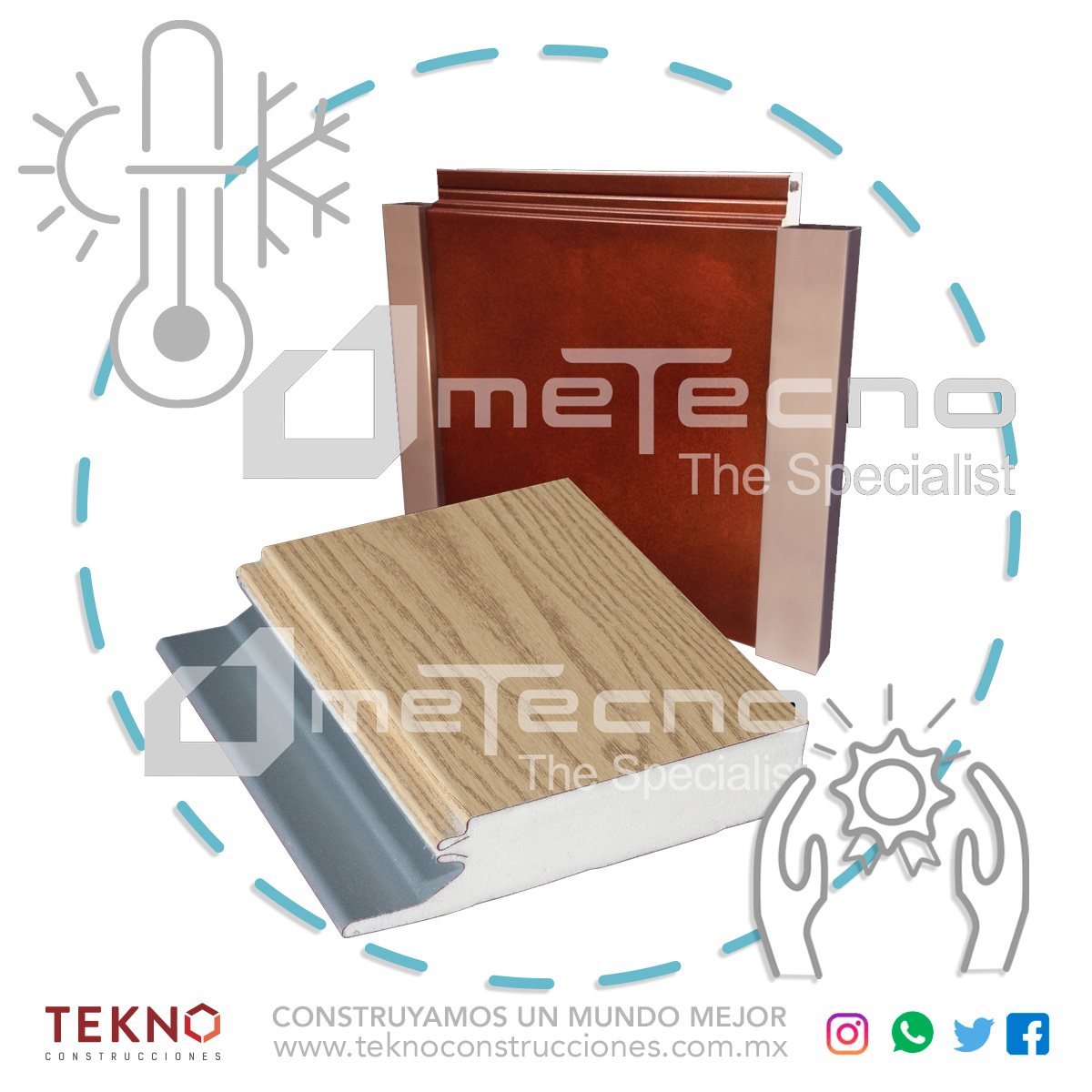 TeknoConst's tweet photo. Enamórate de nuestros diferentes acabados y de los beneficios aislantes térmicos que ofrecen nuestros paneles tipo sándwich, la mejor opción para construcciones sustentables y estéticas. ¡Llámanos cotizamos tus proyectos! 4424760112👷‍♀️❤️ #materialesdeconstruccion #aislamiento https://t.co/HtK9jPdHLq