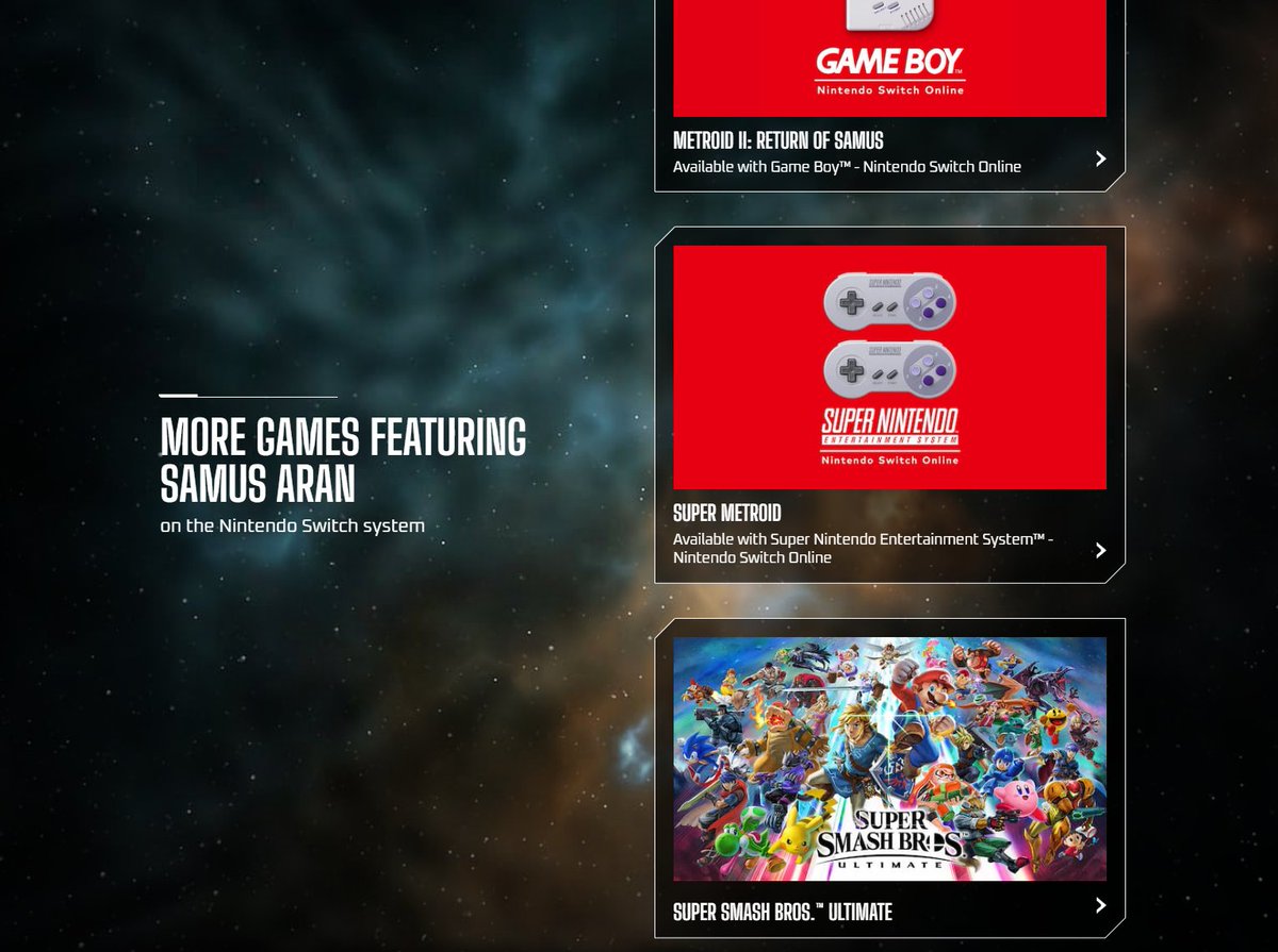 Wario64's tweet photo. Nintendo now has a site portal for Metroid https://t.co/Imgz2u1IaL https://t.co/mBS5tDwtNY