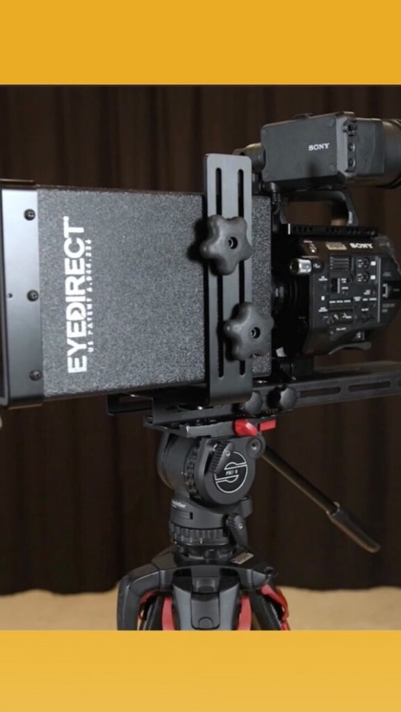 Keep your eye on your on-camera talent or interview subjects with the Eyedirect Mark II. Rent today! Link in bio.