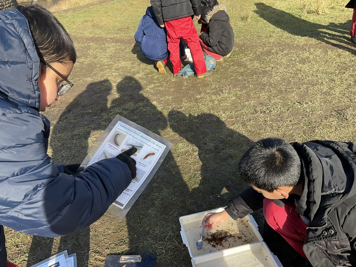 Then in the afternoon, we went pond (stream) dipping. We managed to find some sticklebacks, mayflies and even a couple of crayfish. We learnt that this meant the water source wasn’t polluted!