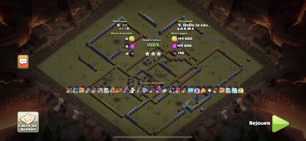 DodoLWT1's tweet image. 3rd place secure in C1 this month at A.R.M.E with a great personal performance (20/21) with exotic compositions :) @Synthe_coc if you need help with your strats, I'm available!