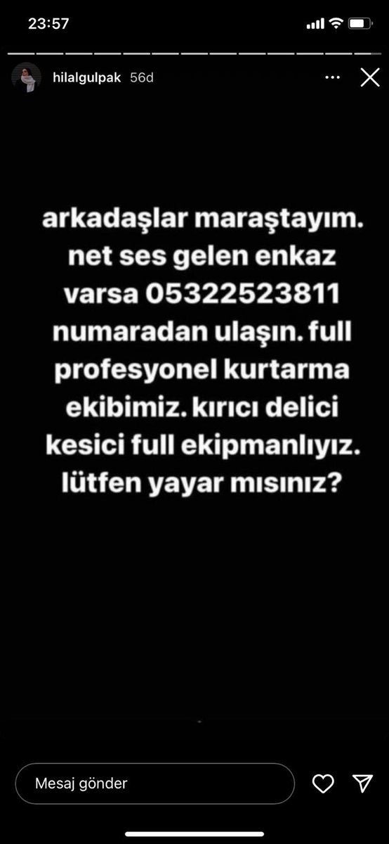wannartcom's tweet photo. Arkadaşlar Maraştayım. Net ses gelen enkaz varsa 05322523811 numaradan ulaşın. Full profesyonel kurtarma ekibimiz. Kırıcı delici full ekipmanlıyız. Lütfen yayar mısınız? https://t.co/HFd53rs16j