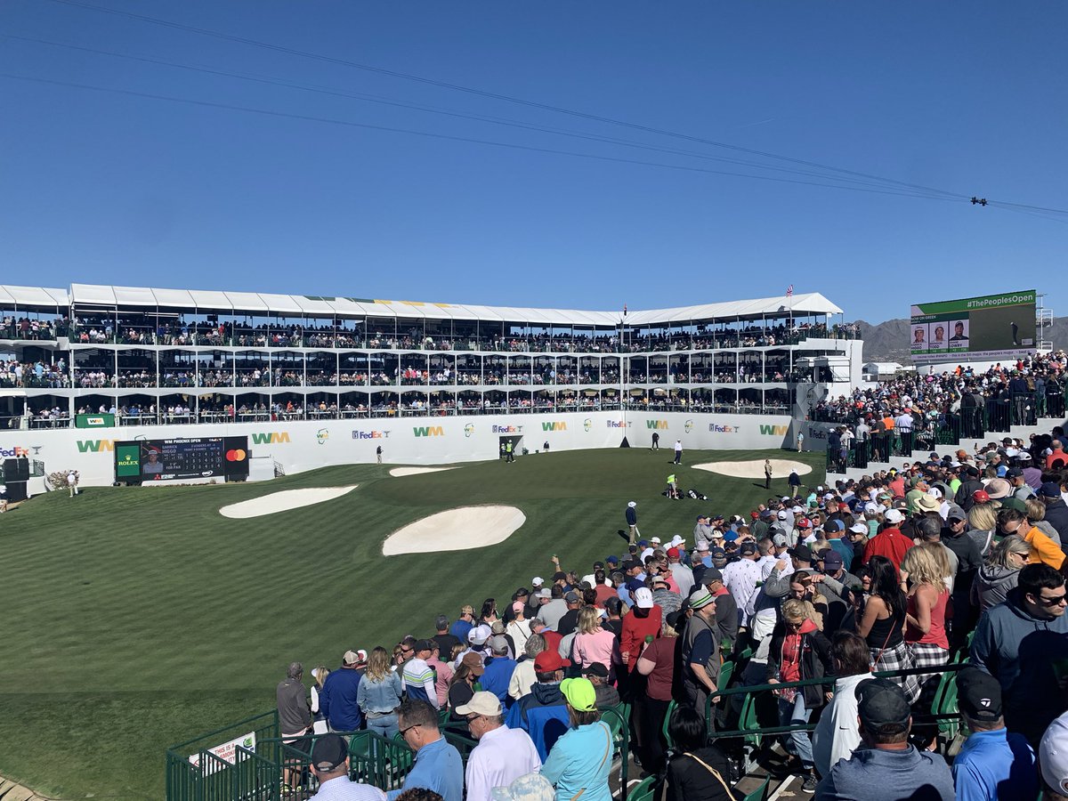 MattMatthies7's tweet photo. What a beautiful day to play a round of golf.
@WMPhoenixOpen 
-

There’s nothing quite like the 16th🕳️
@sportscronkite https://t.co/6dIE1dXpcO