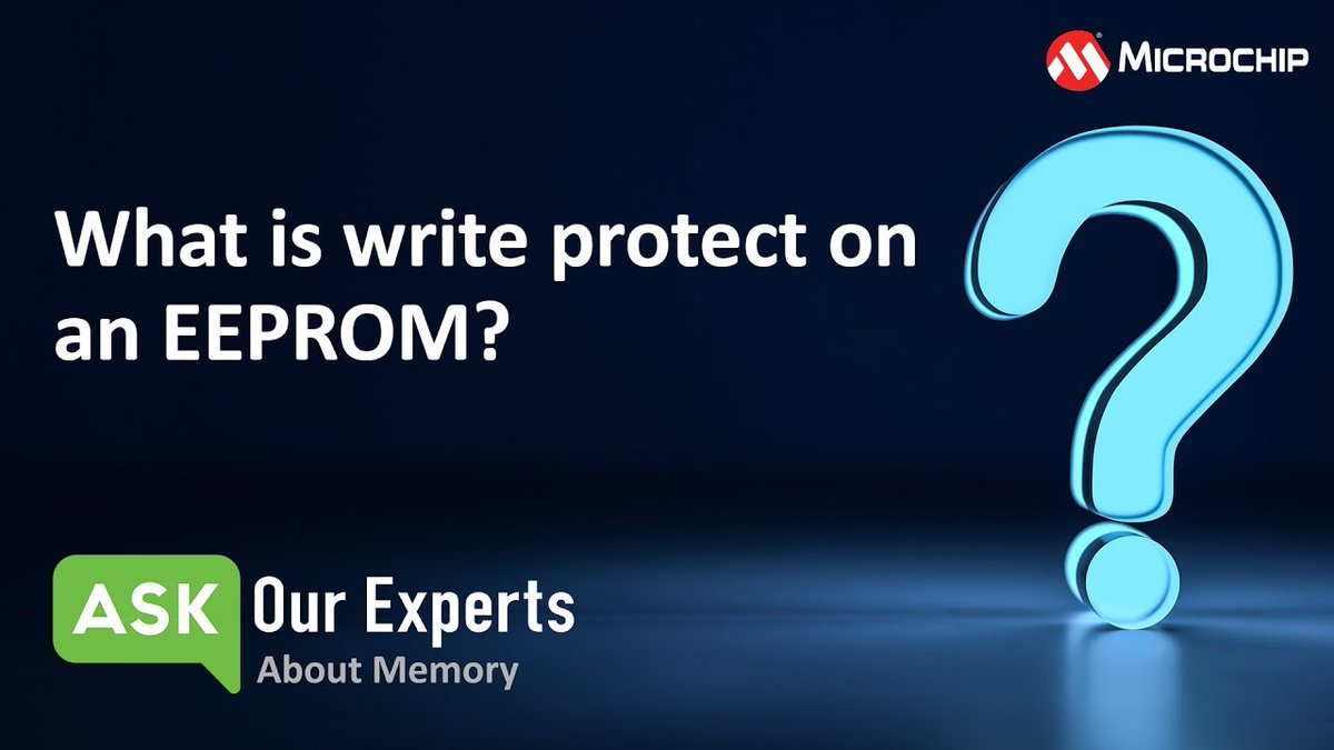 MicrochipTech's tweet photo. Learn how to protect the data on your EEPROM with standard and enhanced write protect features. Our memory expert explains how in this video: https://t.co/uI1qK7GbkG. #EEPROM #flash #NORflash #SerialEEPROM #externalmemory #datalogging #microcontrollers #MCUs #IoT https://t.co/XTDw53E6jY