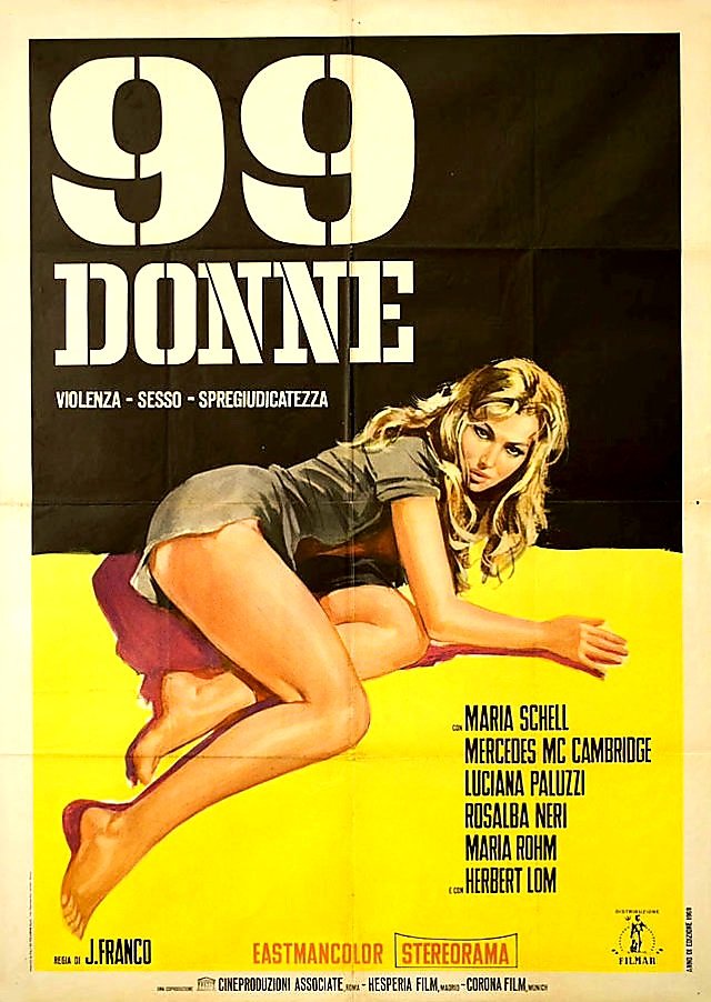 Italian movie poster for #JessFranco's #99Women (1969) #MariaSchell #HerbertLom #MercedesMcCambridge  #LucianaPaluzzi