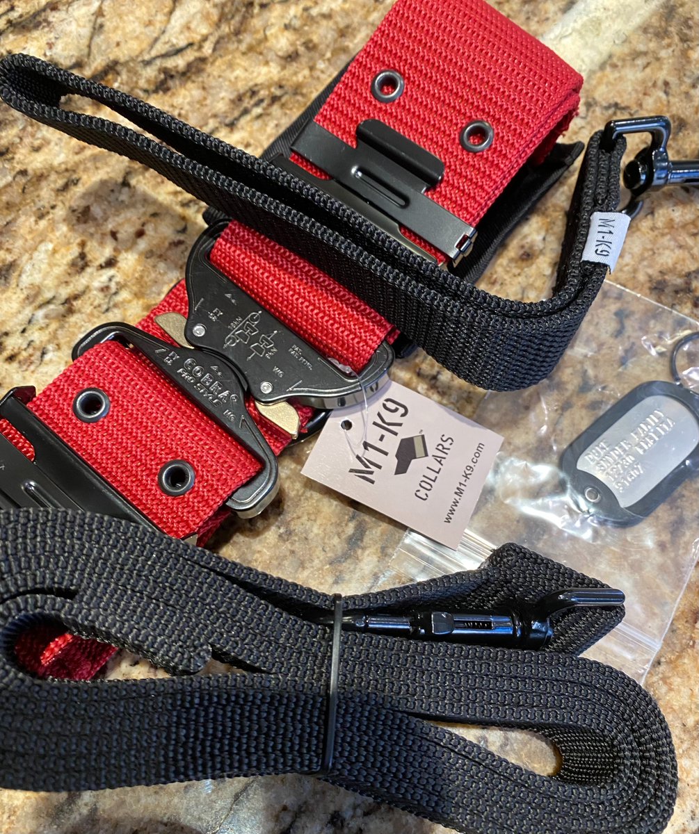 Snydogs's tweet photo. Thrilled about my new gear!!  Thanks @M1K9DogCollars @CollarsM1 https://t.co/J7CqF2aviI
