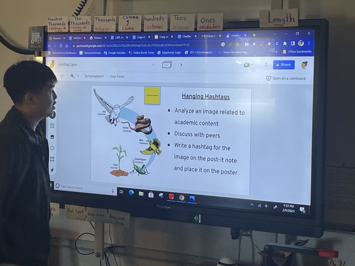 Science_Team4's tweet photo. Third grade teachers @sammons using the ELLevation strategy #HangingHashtags to allow their students to practice using the correct language. โฆ@BakerDana2424โฉ https://t.co/XNIgKcPbr8
