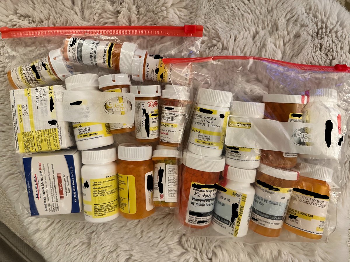 jeffdavismd's tweet photo. 76 year old VA patient with acute changes in cognition and difficulty walking. Needed a wheelchair to get to and from the car. Had almost no affect and couldn't answer questions. 

Over the last three weeks these are the medications we REMOVED. Today, he looked like a new man. https://t.co/wWlE3ZuUHl