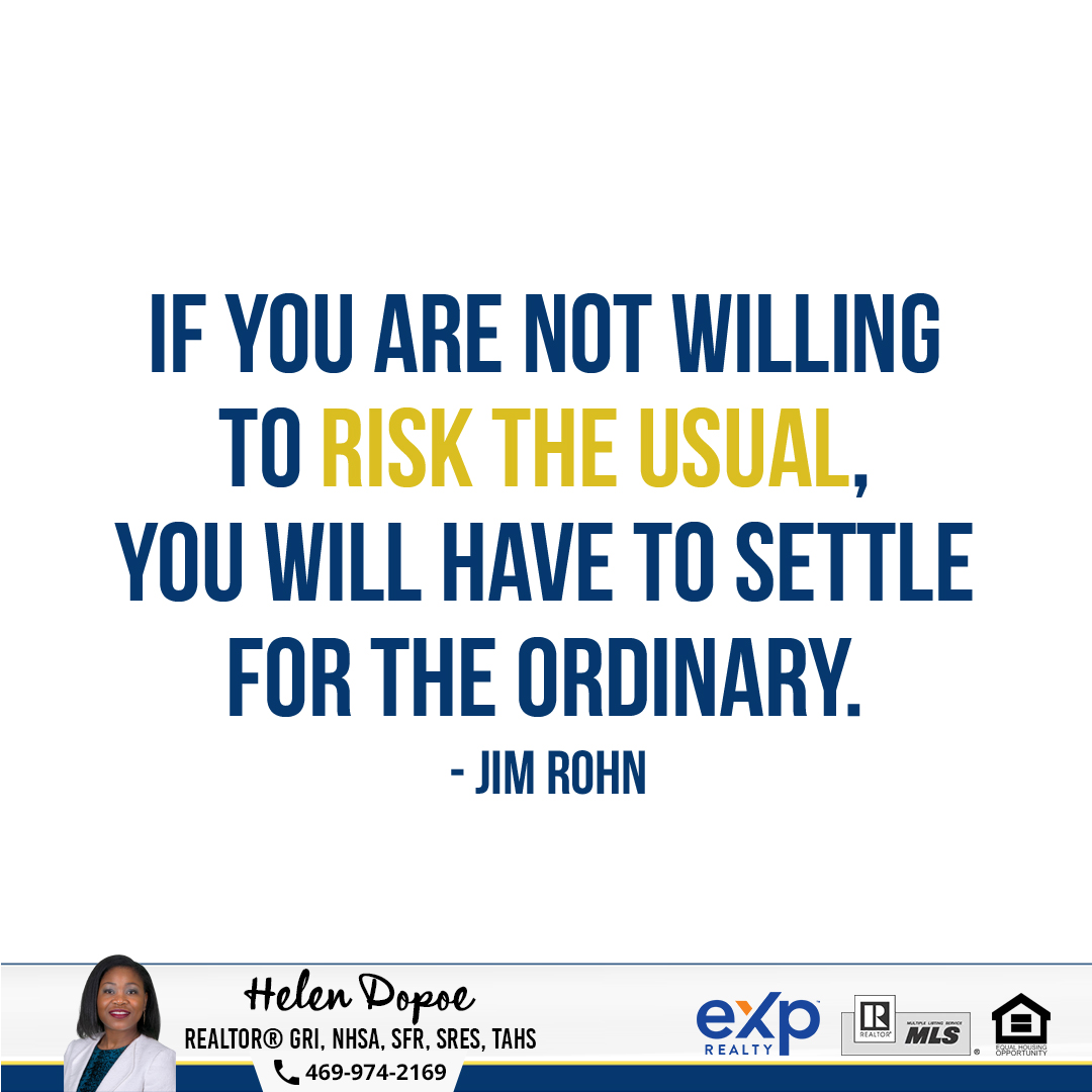 If you don't have the courage to take the risk and sacrifice to achieve your goals then it's best to just settle for less.

#realestatequote #realestatehustle #realtor #realestateagent #realtorHELEN #goal #achieve #takerisk #sacrifice #achievegoals #goals #settle #ordinary #fyp