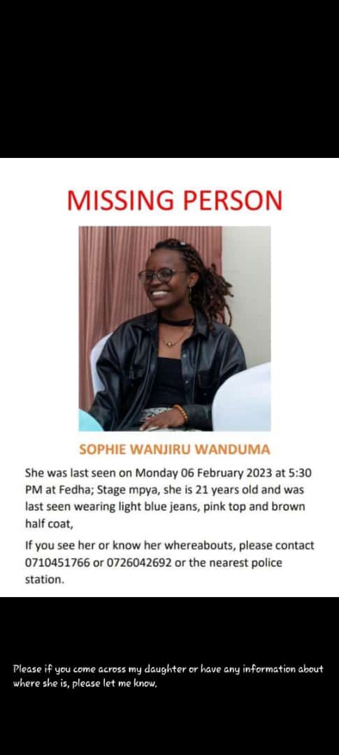 racwestlands's tweet photo. 🚨🚨🚨Missing Person Alert 🚨🚨🚨

Sophie is the current Community service and Projects Director -Rotaract CUEA 
@RAC_CUEA

Share Widely. https://t.co/MMrcq34A8R