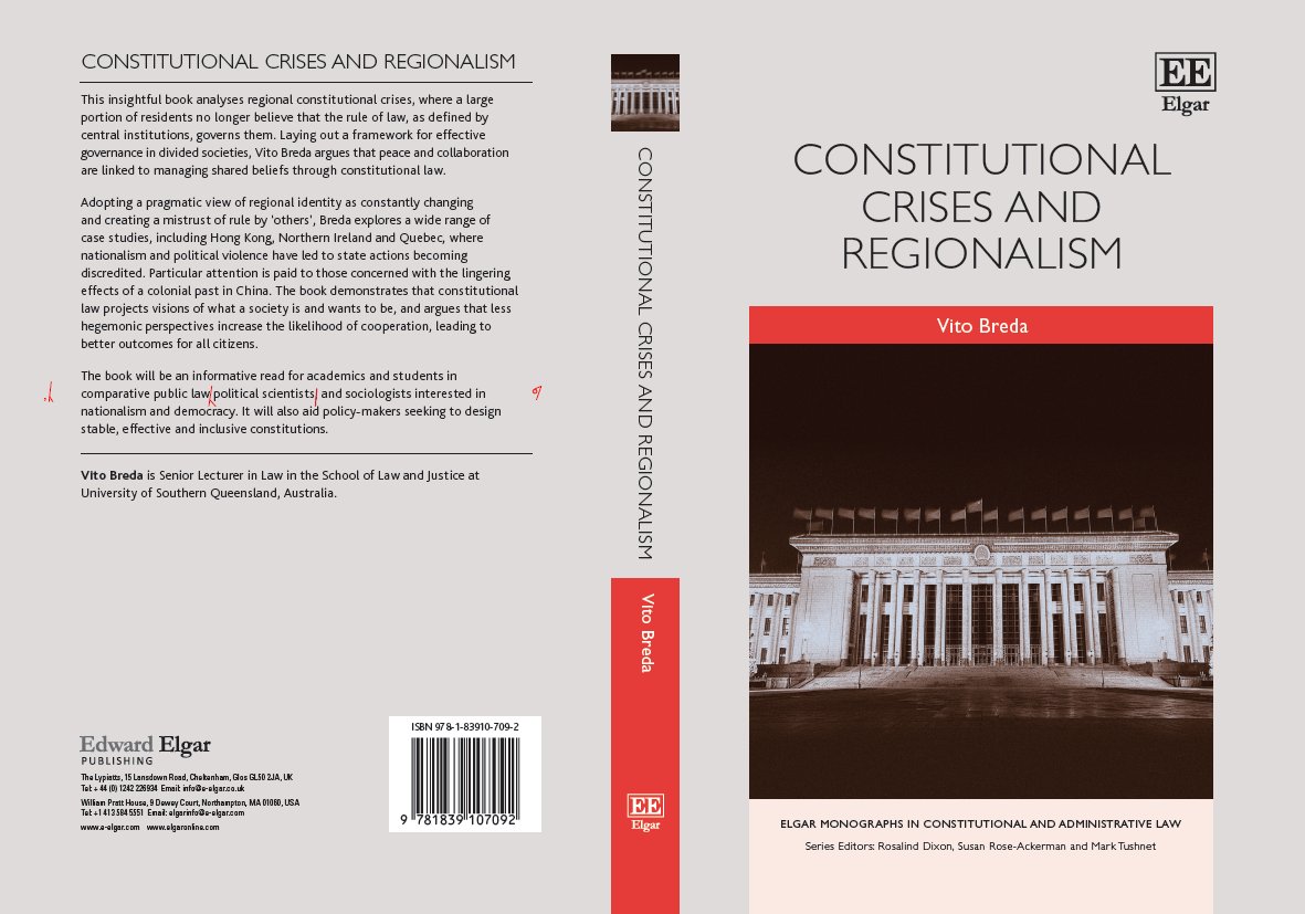 Constitutional Crises and Regionalism (EE 2023). 'Breda relies on case studies from several continents to produce both a rich and a conceptually deep image of how constitutionalism, regionalism and conflict intersect around the world.'  Ron Levy, ANU,

#regionalconflicts