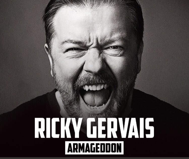 Great night with <a href="/rickygervais/">Ricky Gervais</a> <a href="/AFASLive/">AFAS Live</a> #Amsterdam. 

Some people need to brace themselves when this comes to #Netflix in 2024. 

Go see this, all over the world in the coming year: #Armageddon