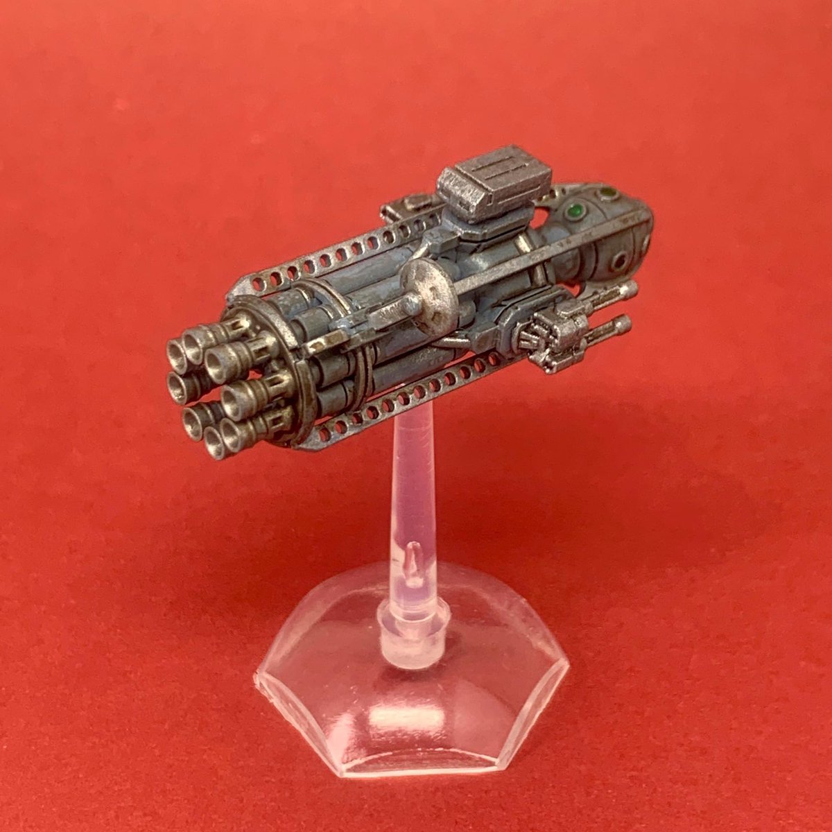 TheRealGeektown's tweet photo. And here’s a painted sample of the Petya-class Frigate for SPACE:1963.. #geektown #space1963 #3dprint #tabletopgaming #spaceship #wargaming https://t.co/CqvFKv0T0f