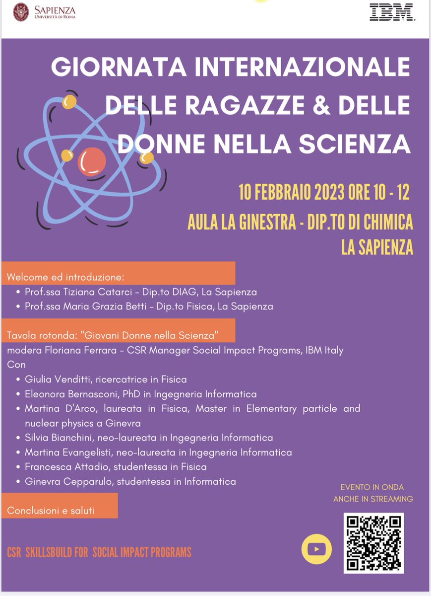 Floriana Filomena Ferrara (@florianafer) on Twitter photo Aspettando la ‘giornata internazionale delle ragazze e delle donne nella scienza’ incontriamo le studentesse romane. 7 le giovani donne che si racconteranno. Aprono l’evento le professoresse @catarci1 e Maria Grazia Betti.Un onore per me moderare in La Sapienza. <a href="/IBMItalia/">IBM Italia</a> Aspettando la ‘giornata internazionale delle ragazze e delle donne nella scienza’ incontriamo le studentesse romane. 7 le giovani donne che si racconteranno. Aprono l’evento le professoresse @catarci1 e Maria Grazia Betti.Un onore per me moderare in La Sapienza. <a href="/IBMItalia/">IBM Italia</a>