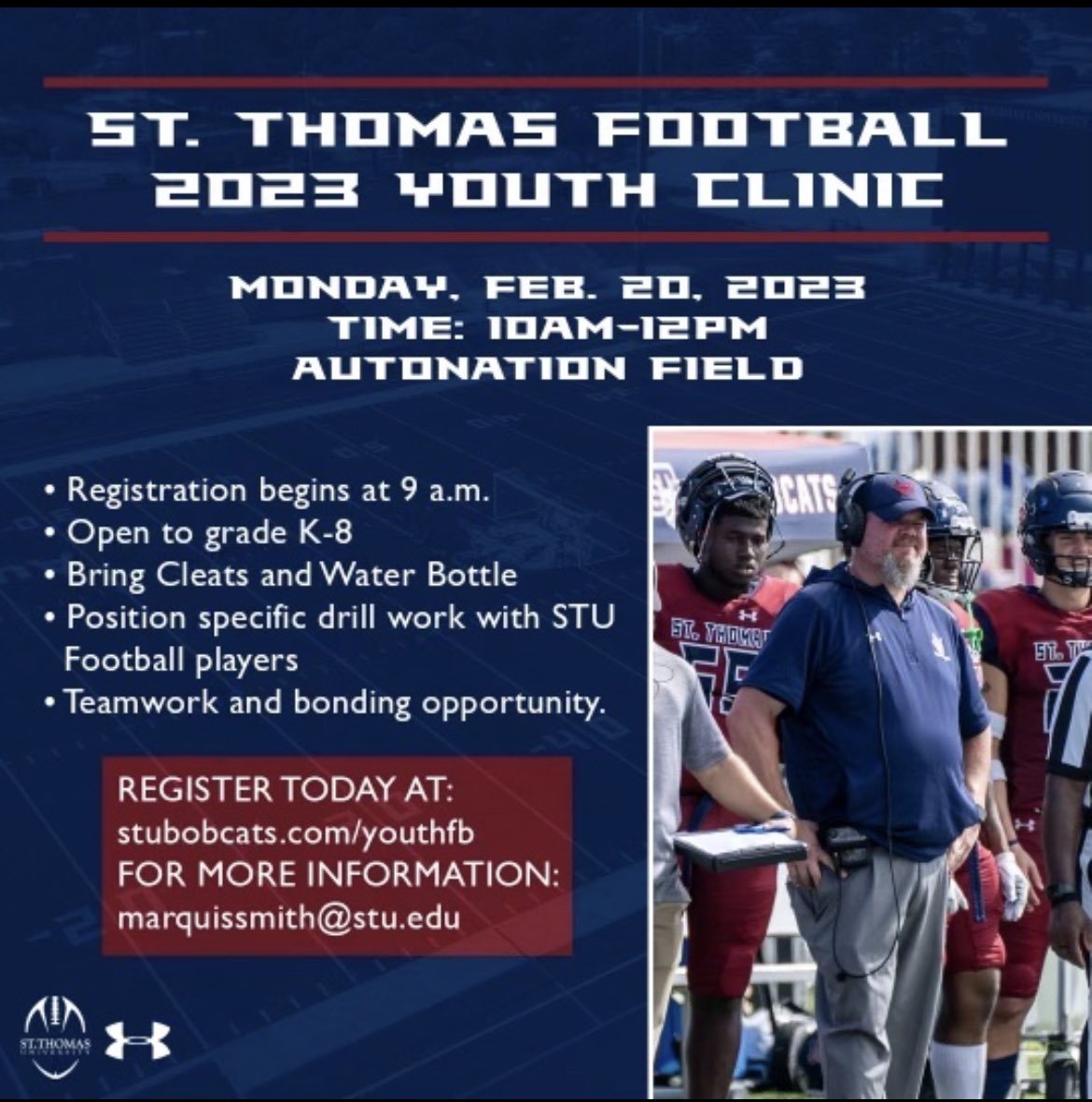 Xavier_Mitchel1's tweet photo. A great event you don’t want to miss out on. Come learn and have fun with my brothers and I @STU_Football https://t.co/boZCqnipj8