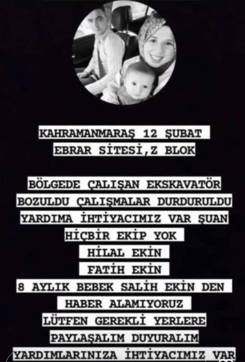 Üniversiteden arkadaşımız ve ailesi haber alamıyoruz. Lütfen sesimizi duyun <a href="/AFADBaskanlik/">AFAD</a> <a href="/DepremDairesi/">AFAD Deprem</a> <a href="/ahbap/">Ahbap</a>