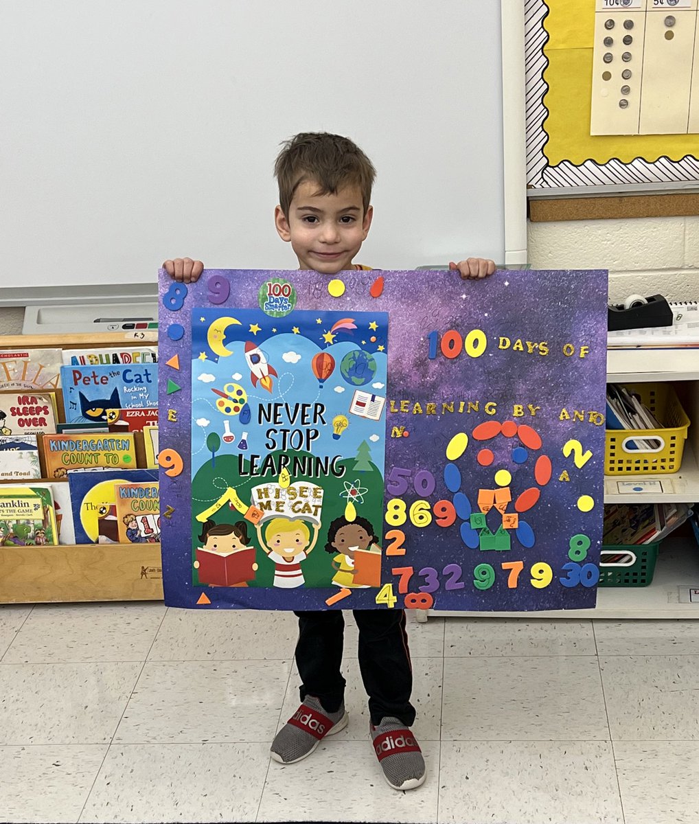 JaimeStrumeier's tweet photo. Happy 💯th day of kindergarten!!!! 🎉 @CollinsElemSch @LivSchools https://t.co/zAi4pPOc9g