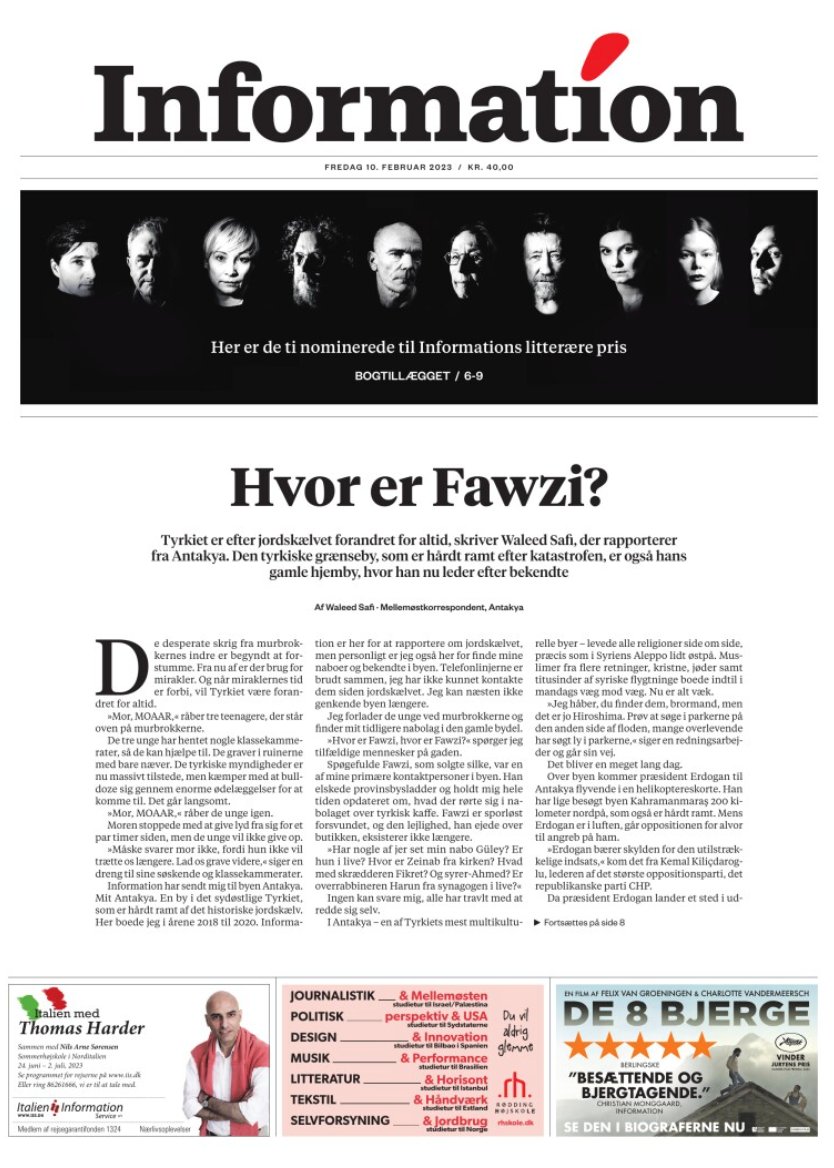 Det er voldsom læsning, <a href="/WaleedXafi/">Waleed Safi</a> har sendt hjem fra Tyrkiet i dag: information.dk/udland/2023/02…