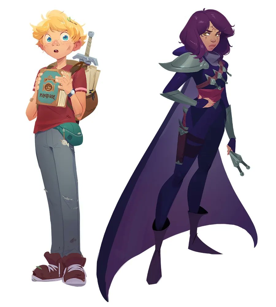 Character work for a kids fantasy novel called Spellbinders! :) Ben and Niara! Fine more info @andrewauseon #indiedev #conceptart #fantasy #kidsbook #art