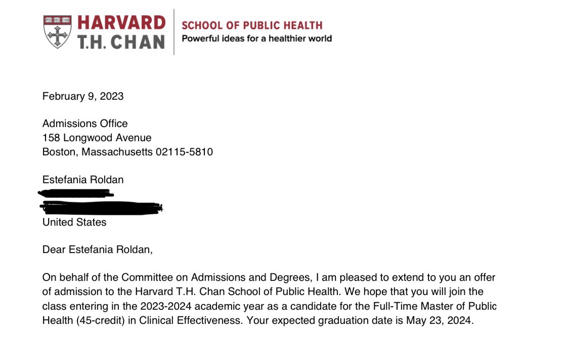What a week! Gave my first oral presentation at #ASC2023 and got accepted into the MPH-Clinical Efectiveness of Harvard T.H Chan School of Public Health <a href="/HarvardChanSPH/">Harvard T.H. Chan School of Public Health</a> !! I’m incredibly happy and grateful to everyone who has supported me! 🤩🎊#MedTwitter